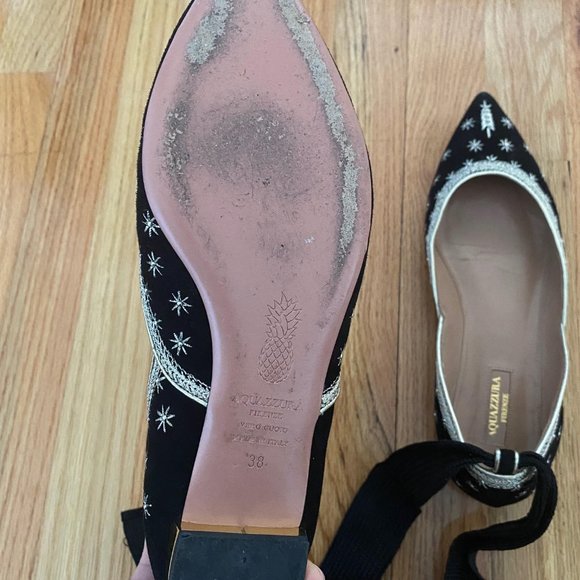 AQUAZURRA BLISS BALLET FLATS BLACK - Picture 6 of 7